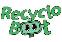 the second version of the recyclobot logo with a different typeface, and an overall green look to it